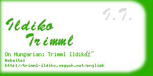 ildiko trimml business card